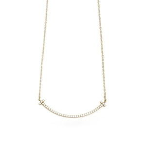 Tiffany T Smile Small Diamond Necklace Gold